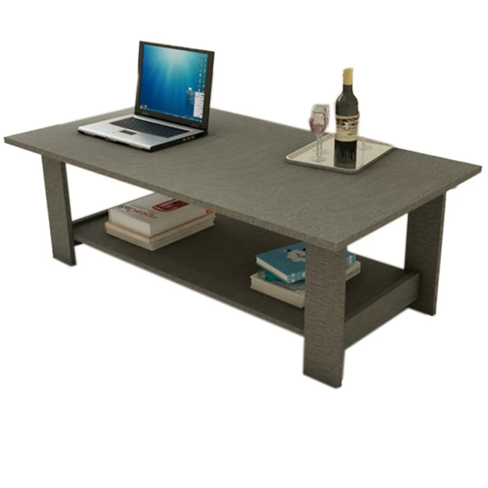 

Modern Lockers Simple Easy Double-deck Woodiness Living Room Assemble Multifunctional Economic Type Nordic Tea Coffee Table