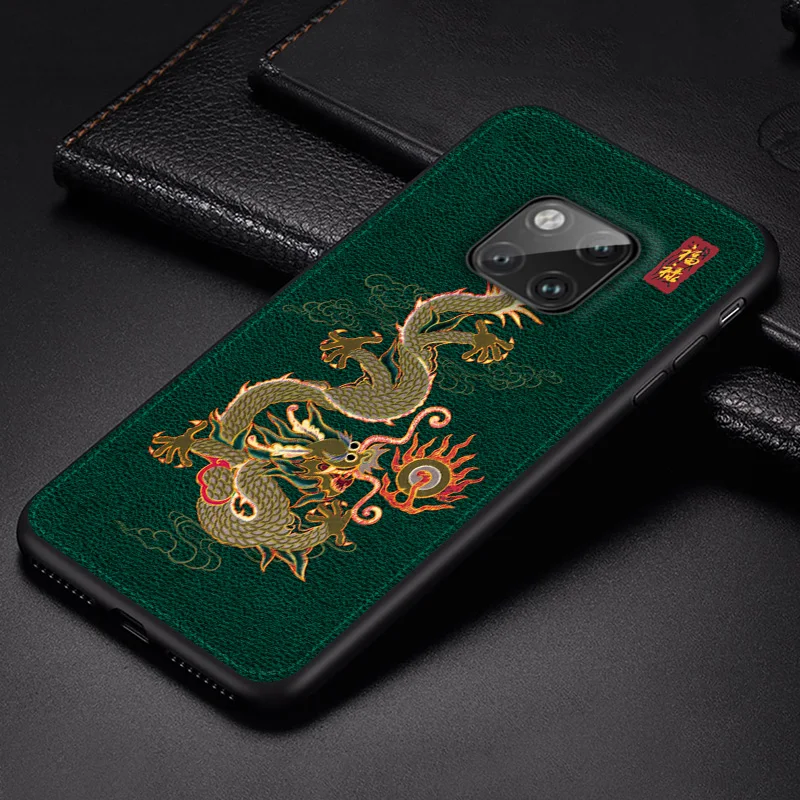 dragon 1 Чехол для телефона huawei mate 20 Pro P20 P30 Pro mate 10 20X20 Pro мягкие Роскошные мешки кожаные для телефона силиконовый чехол - Цвет: dragon 1
