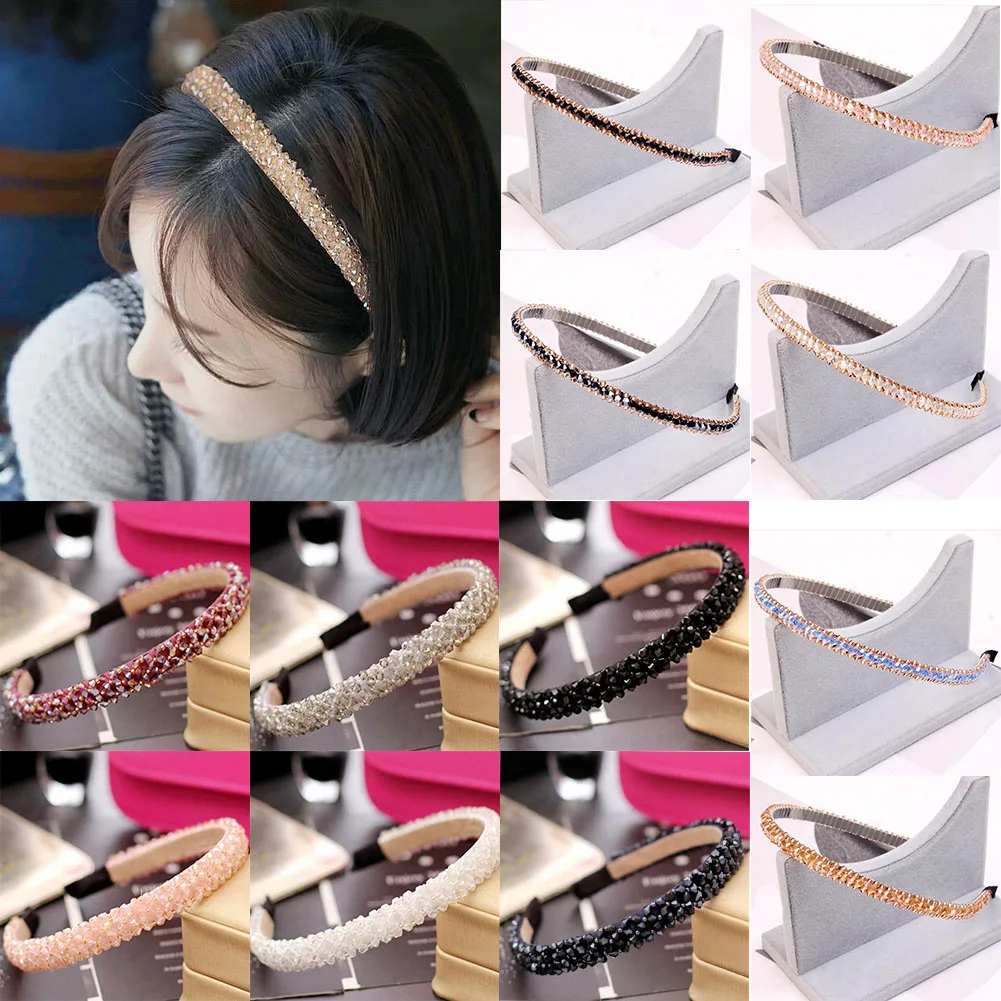 

Girls Shiny Luxury Rhinestone Hair Band Diamond Hair Hoop Hair Accessories for Women Crystal Headbands Headwear Headdress