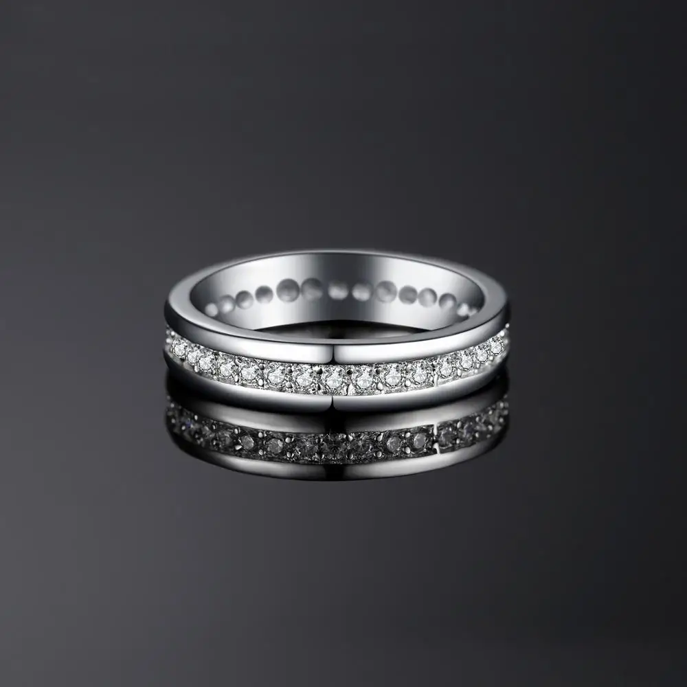 925 Sterling Silver Cubic Zirconia Eternity Wedding Band Simulated Diamond Promise Anniversary Rings for Women silver ring,wedding rings,silver rings
