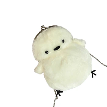 

Cute Women Chick Shaped Wallet Fluffy Fur Coin Purse with Chain Strap Casual Style Multi-color Mini Crossbody Bags