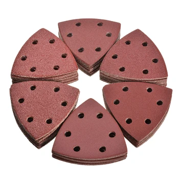 

120Pcs 93mm Triangle Sandpaper 6 Holes Hole Disk Sand Sheets Grit 40~240 Hook and Loop Sanding Disc Adhesive Grinding Discs