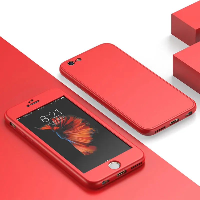 Phone Case 360 Full Cover For iPhone 13 5S 7 8 Plus 11 12 Pro Mini XS Max XR 6 XR SE With Glass