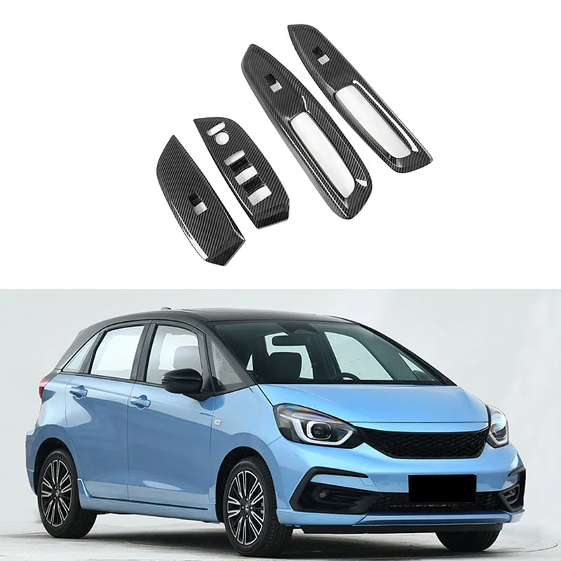 Car Inner Door Window Lift Armrest Switch Panel Cover Trim Decorative Frame for Honda Fit Jazz 2020 | Автомобили и мотоциклы