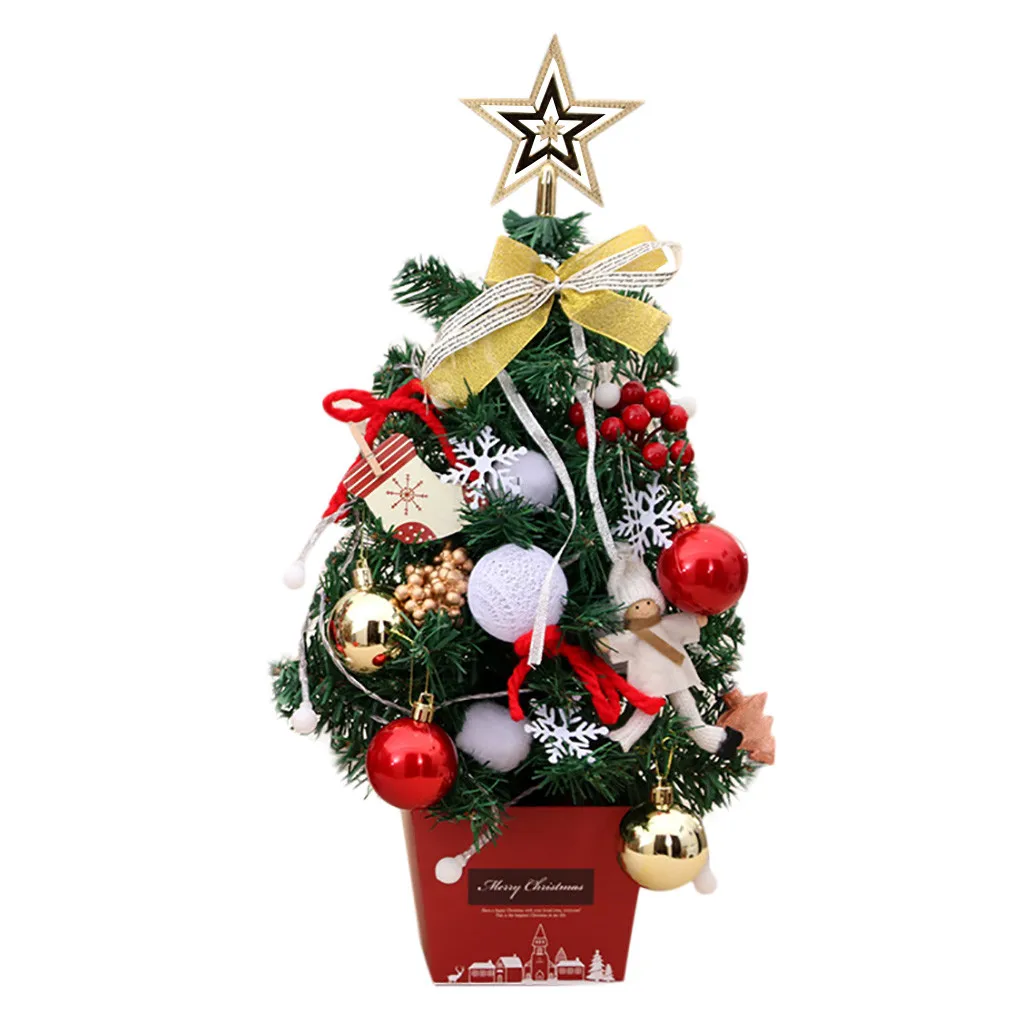 Мини светящиеся елочные украшения arbol de navidad светодиодный искусственный Настольный Мини Рождественская елка ozdoby choinkowe kerstboom@ 25