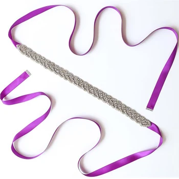 

Elegant Thin Ribbon + Rhinestone Belt Crystal Rhinestone Girdle For Women Dresses Straps Waistband Womens Handmade Wedding Belt