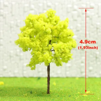 40pcs/80pcs HO Scale Yellow Green Model Trees 1:87 Iron Wire Autumn Trees 5cm Railway Diorama R5027