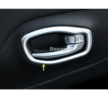 

For Jeep Renegade 2016 2017 2018 2019 2020 Car Cover Stick Trim Stainless Steel Door Inner Handle Bowl Frame Lamp 4pcs