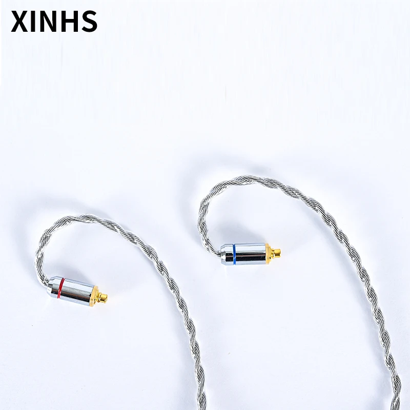 Banhado a Prata Fones de Ouvido Cabo de Atualização de Áudio Núcleos Grafeno Liga Mmcx 0.78mm 2 Pinos Substituição 4 Fio - Image 2