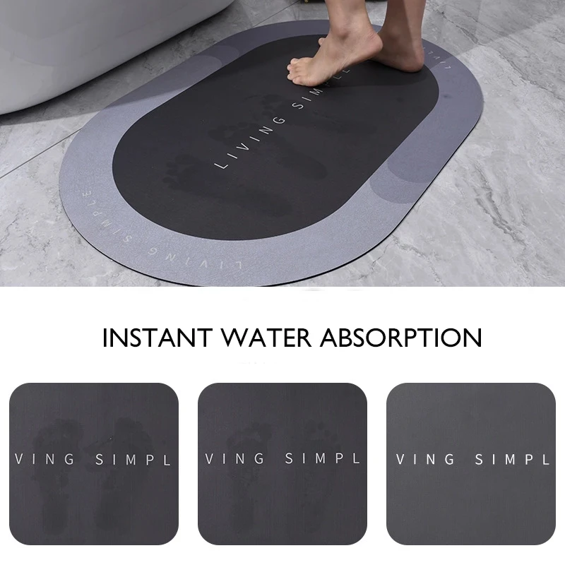 Super Absorbent Bath Mat Quick Drying Bathroom Rug Non-slip Entrance Doormat Nappa Skin Floor Mats Toilet Carpet Home Decor - Image 4