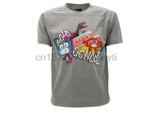 T SHIRT GUMBALL SCHOOL BAMBINO GRIGIO TSHIRT MAGLIA MAGLIETTA ORIGINALE NUOVO |