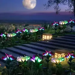 Солнечный джентльмен Орхидея свет светодиодная цветная подсветка градиент декоративный газон наземная вставка садовый фонарь