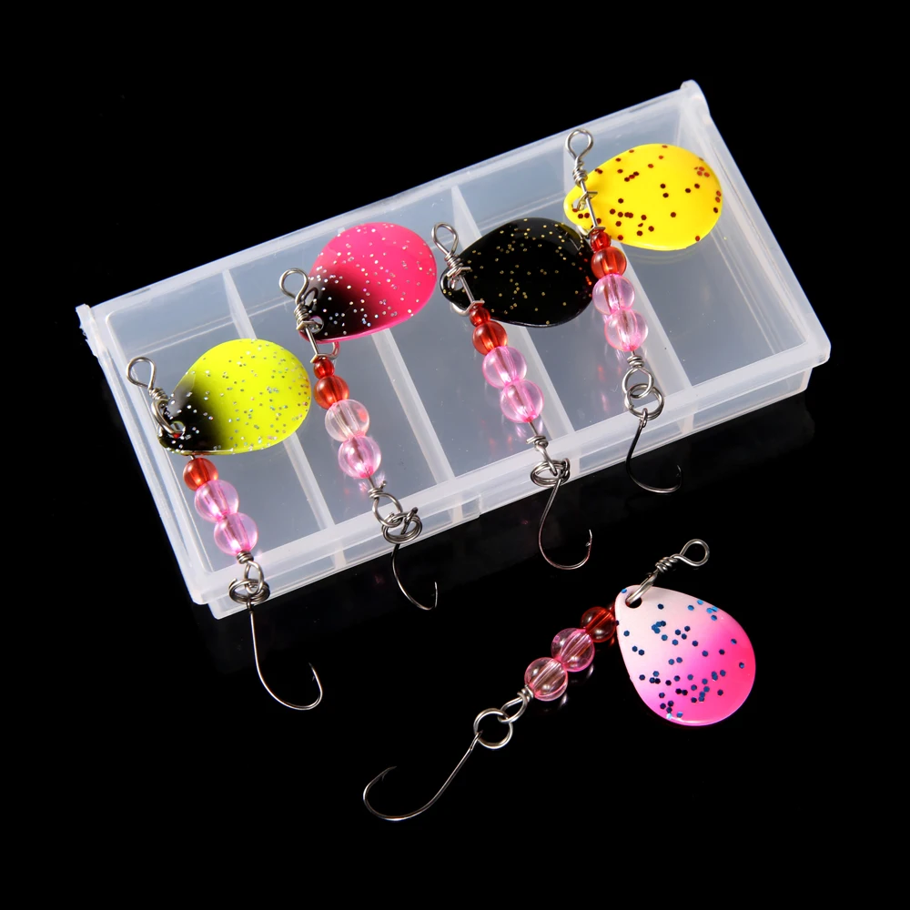 Вращающаяся блесна приманка жесткая металлическая приманка 2 г 5 шт. блесна с вращающимся лепестком набор приманок бас твердые приманки Колеблющаяся блесна Спиннер приманка