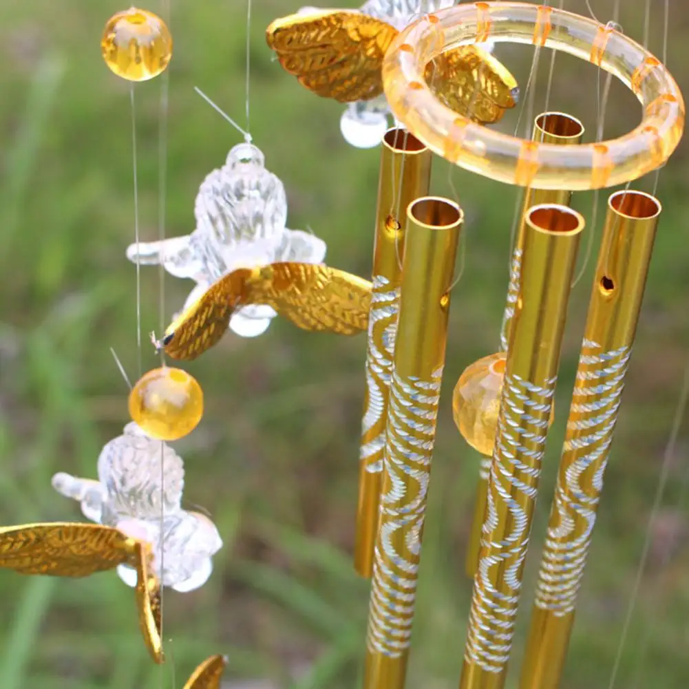 Love Angel Cupid Wind Chime Tube Hanging Ornament House Decoration Metal Pipe Wind Chime Clear Sound Wind Chimes Bells Tubes 2