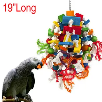 

Bird Chewing Toy Better Blocks Knots African Grey Cockatoo Macaw Large Medium Parrot Bird Chewing Toy Fowl Play