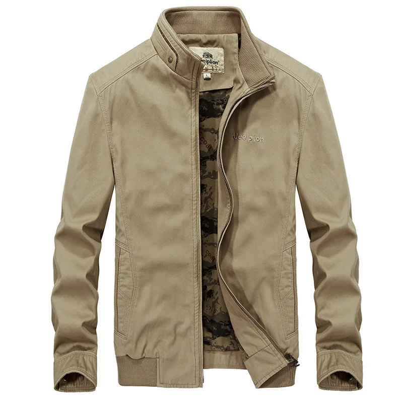 

Men Pure Cotton Large Size Jacket Middle-aged Loose-Fit Workwear Tops Men Casual Jacket Thin