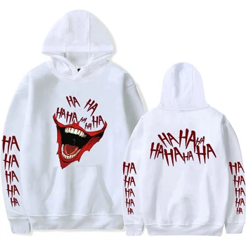 

New Joker Hoodies Sweatshirts Men Women Harajuku pullovers Popular print Joker HA HA HA Hoodies Autumn boys girls white Hooded