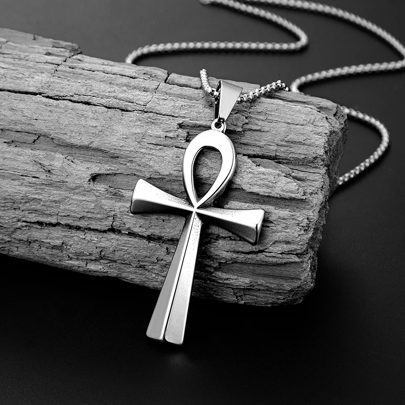 Collana Ankh Croce Antica Egizia Catena Scatola In Acciaio Inossidabile - Foto 4