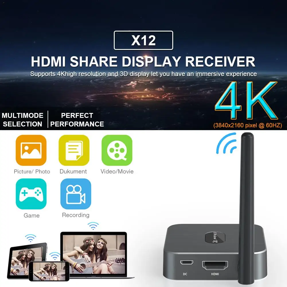 HD tv 5G беспроводной экран с высокоскоростным стабильным сигналом ПВХ HDMI черный экран для ТВ s мониторов проекторы