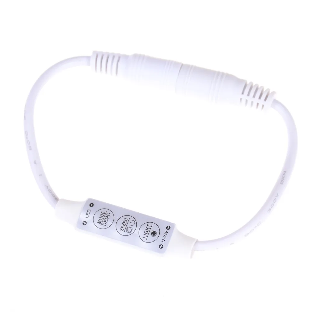 

3 Keys Single Color DC 12V 24V Mini LED Controler Brightness Dimmer DC Plug For LED 3528 5050 Strip Light