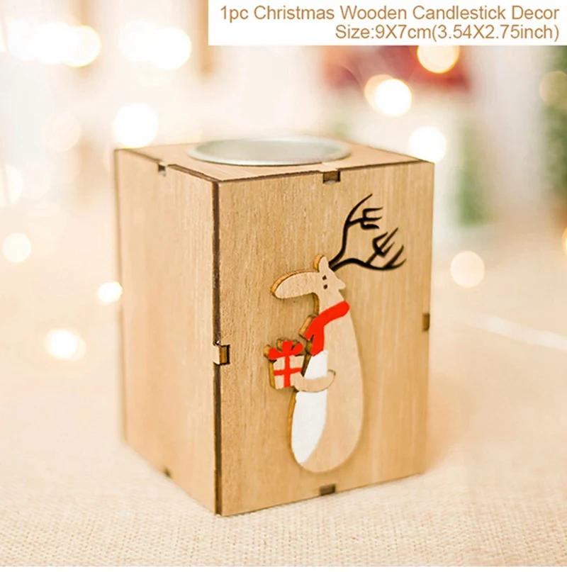 Elk Wooden HUIRAN, Рождественский спиннинг, подсвечник, рождественские украшения для дома,, рождественские украшения, рождественский подарок, год - Цвет: Elk Wooden