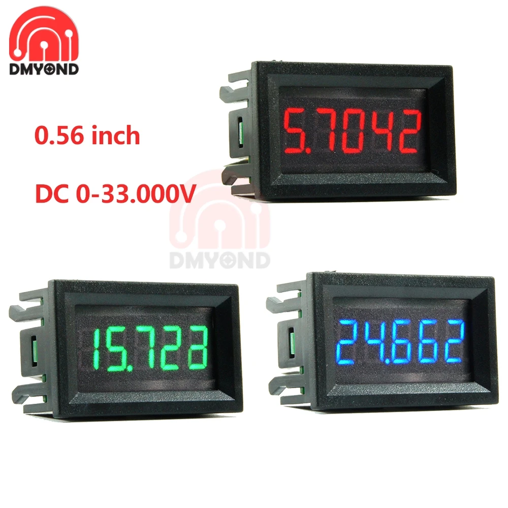 0 56 дюймов DC 0-33 000 V (0-33V) светодиодный цифровой вольтметр 5-знака после запятой бит
