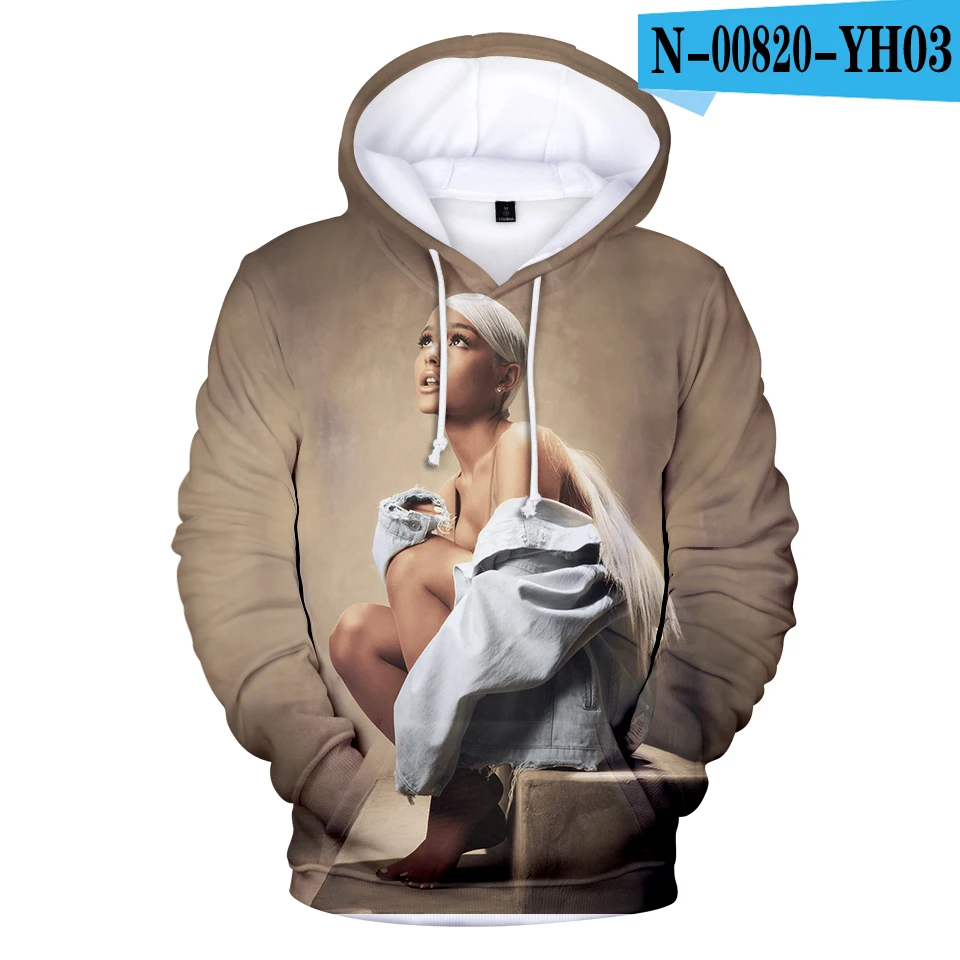 YH03 Новинка года, 3D толстовки с капюшоном Ariana Grande Thank U next для женщин и мужчин, повседневные 3D толстовки с капюшоном Ariana Grande, свитшоты XXS-4XL - Цвет: YH03