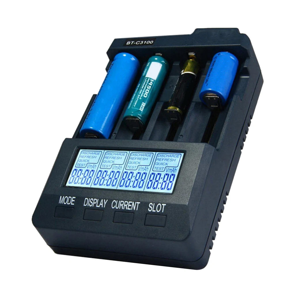 ЕС/США/Великобритания Plug V2.2 Смарт перезаряжаемые батареи адаптер питания Цифровой 4 ЖК-слота Универсальное зарядное устройство
