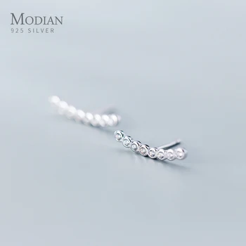

Modian Minimalism Rose Gold Color Stud Earrings for Women Dazzling AAA Clear CZ Wedding Earing Studs 925 Silver Jewelry