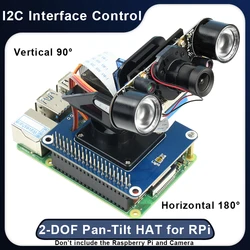 Raspberry Pi 4 2-DOF Pan Tilt HAT Light Intensity Sensing I2C Interface 40 PIN GPIO Extension Board for Raspberry Pi Camera