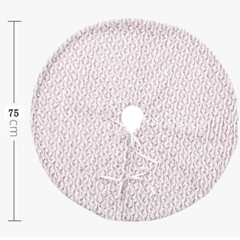 

New 1Pcs White Carpet Christmas Tree Skirt Base Floor Mat Cover for Christmas Tree Decoration New Year Home Party Supplies(75Cm)