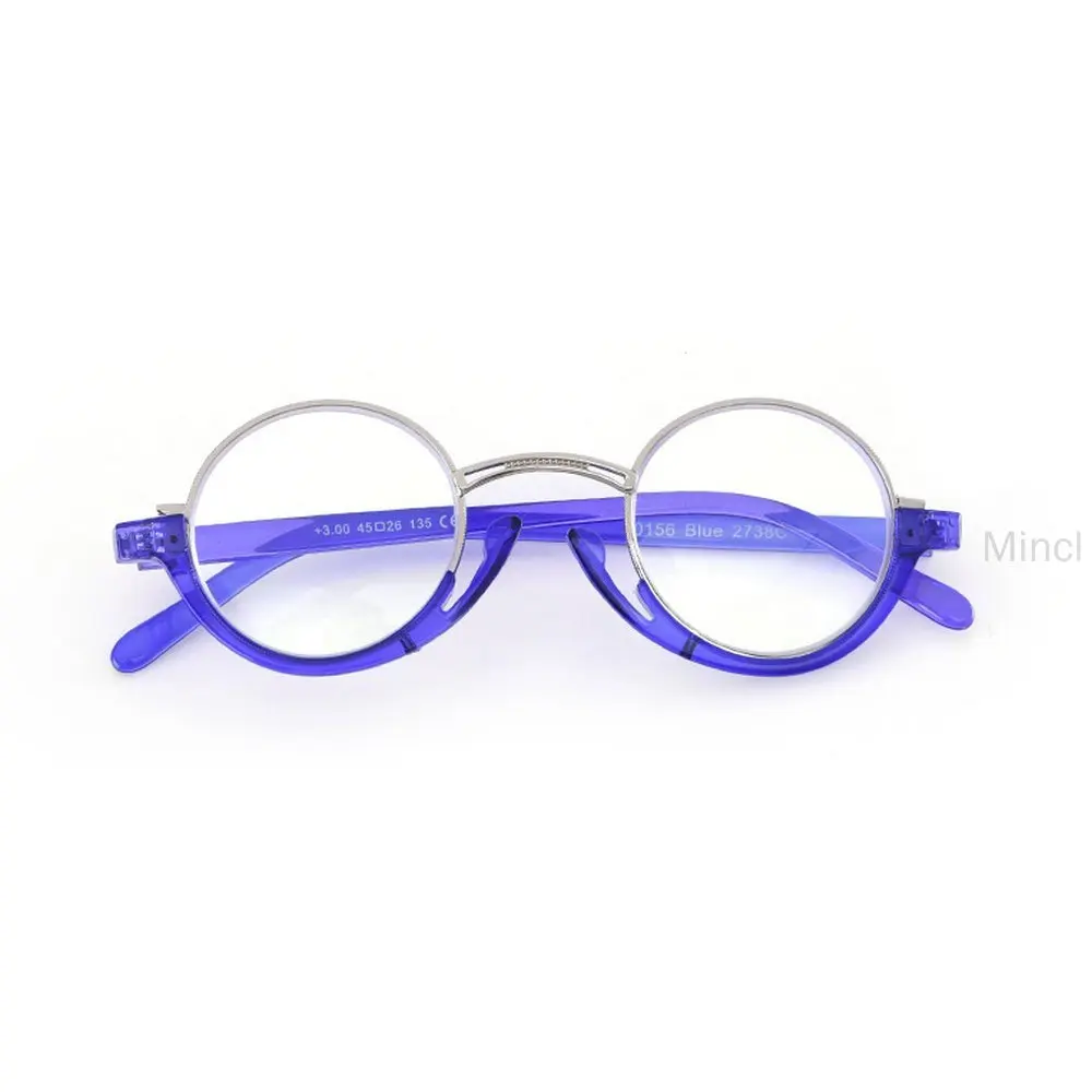 Mincl/уникальный титановый сплав Круглые полурамки круг очки для чтения ультралегкие Ретро диоптрий дальнозорные очки для чтения FML