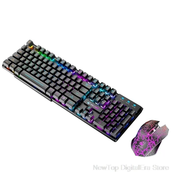 

2.4G Rechargeable Wireless Gaming Keyboard and Mouse Set Colorful LED Breathing Light 3 Gear DPI Adjustable Laptop Parts O15 20