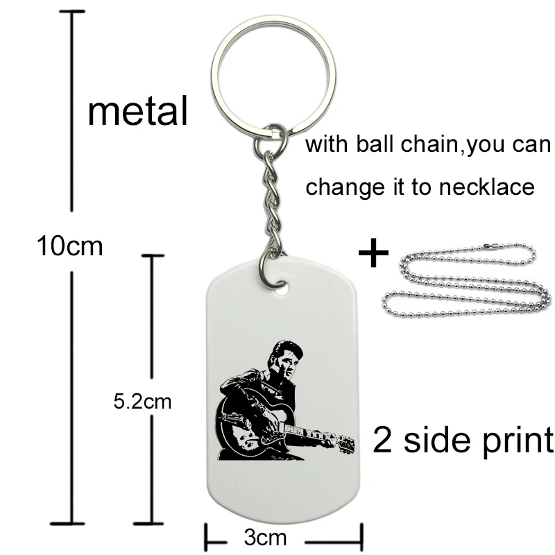 Фото текст под заказ рок звезда Elvis брелок с Пресли ювелирные изделия для
