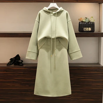 

Casual Pullover O-neck Women Two Piece Outfits Fashion High Waist Two Piece Short Set For Women Pastel Skirt Set