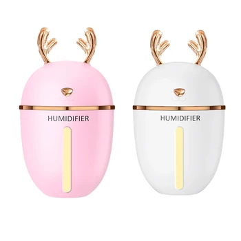 

450ML Deer Air Humidifier USB Aroma Essential Oil Diffuser for Home Office Aromatherapy Charging Light Desktop