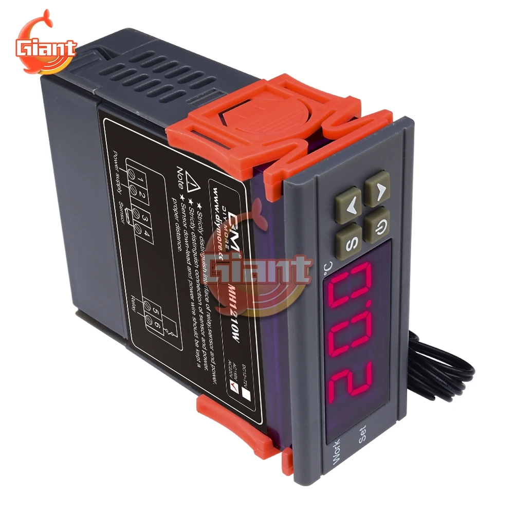 MH1210W Digital Temperature Controller 110V 220V 12V 10A Thermostat Adjustable Temperature Control Switch Temperature Regulator afbeelding