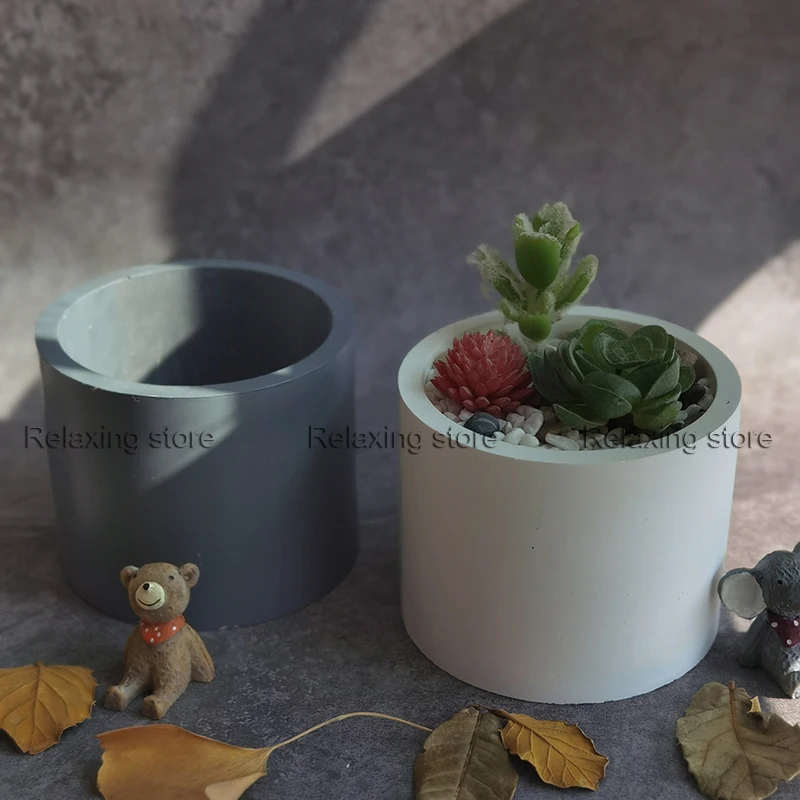 Large Size 13cm Round Concrete Vase Planter Molds Garden Succulents Planting Pot Cement