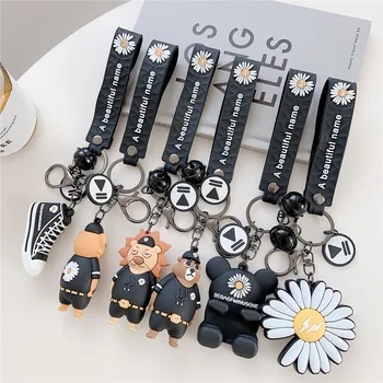 

Korean Ins Peaceminusone Fragment Daisy sports shoes Keychain Backpack pendant lion Bear tiger Bell wristband Case for Airpods