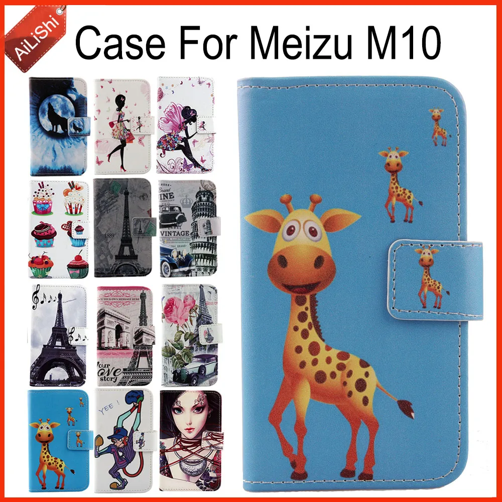 Фото AiLiShi чехол для Meizu M10 роскошный Флип PU окрашенный кожаный 100% Специальный защитный