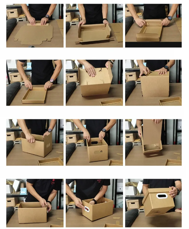 Крафт-бумага офисная файл книги упаковочная коробка Органайзер складной картон детская обувь игрушки коробка для хранения одежды отделка чехол Bin
