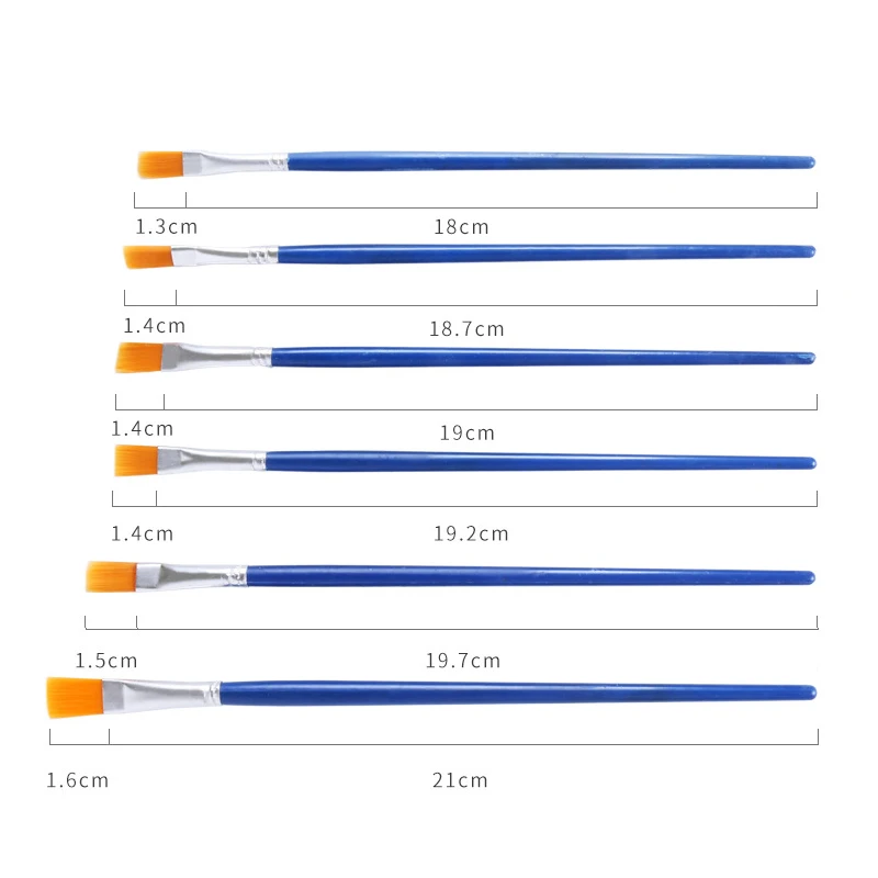 6 шт художественные масляные Краски щетка комплект кистей для гелевого дизайна ногтей набор нейлоновых волосяных Краски ing кисть ремесла инструмент