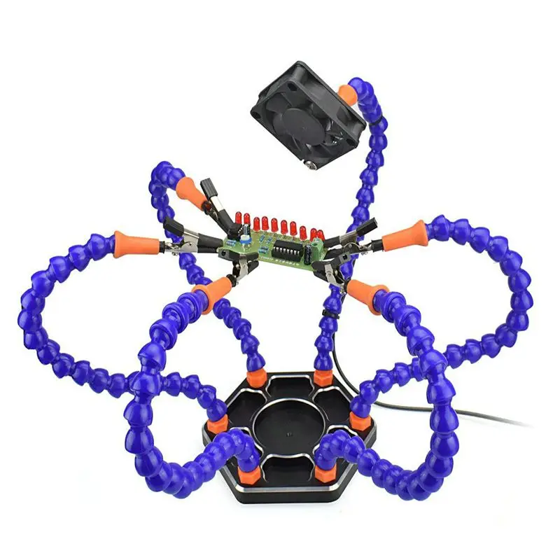 

Multi Soldering Helping Hands Third Hand Tool With 6pcs Flexible Arms For PCB Board Soldering Assembly Repair Station