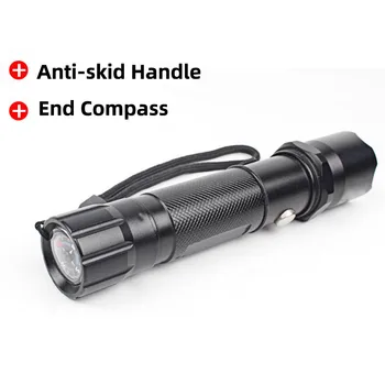 

Electric Torch Led Outdoor Bright Light Small Flashlight 18650 Charging Self-protection Gift Compass High Power Flashlight