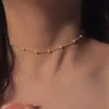 New Beads Women's Neck Chain Kpop Pearl Choker Necklace Gold Color Goth Chocker Jewelry On The Neck Pendant 2021 Collar For Girl 4