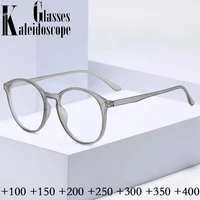 TR90 Frame Reading Glasses Women Men Classic Round Eyewear Oversized Hyperopia Glasses Diopter +100 +150 +200 +250 +300 +350 1
