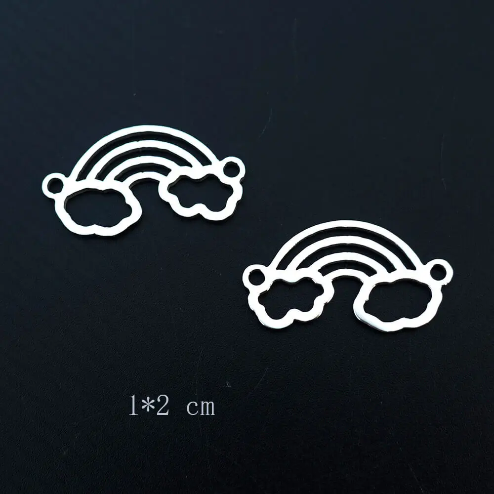 

2 Loop Rainbow Stainless Steel Connector Link for Bracelet Diy Clouds Jewelry Findings Wholesale 20 Pieces Pack