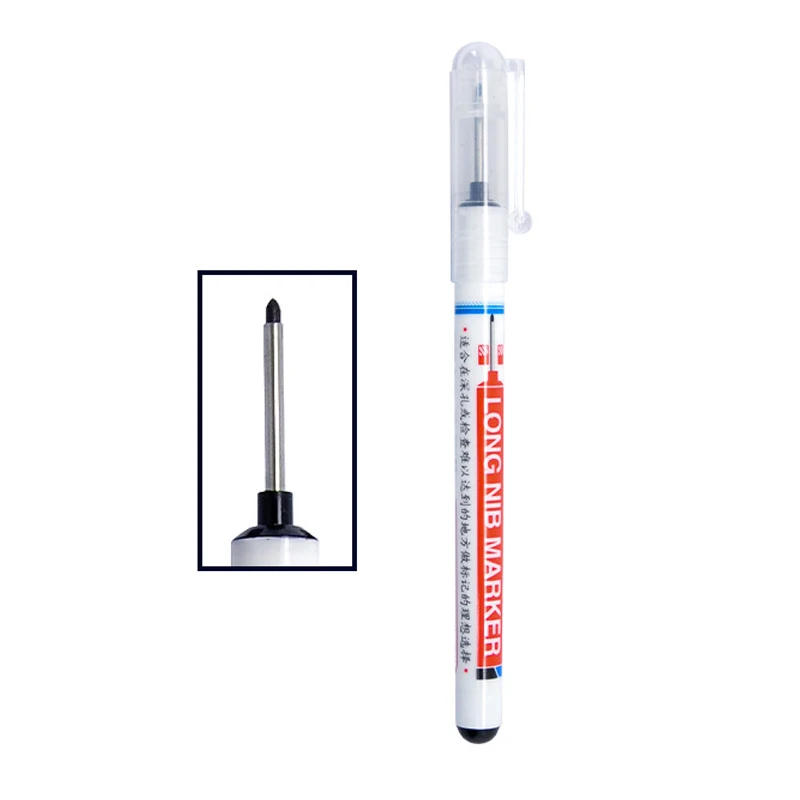 Long Head Markers Bathroom Woodworking Decoration Multi-purpose Deep Hole Marker Pens Red/Black/Blue Ink