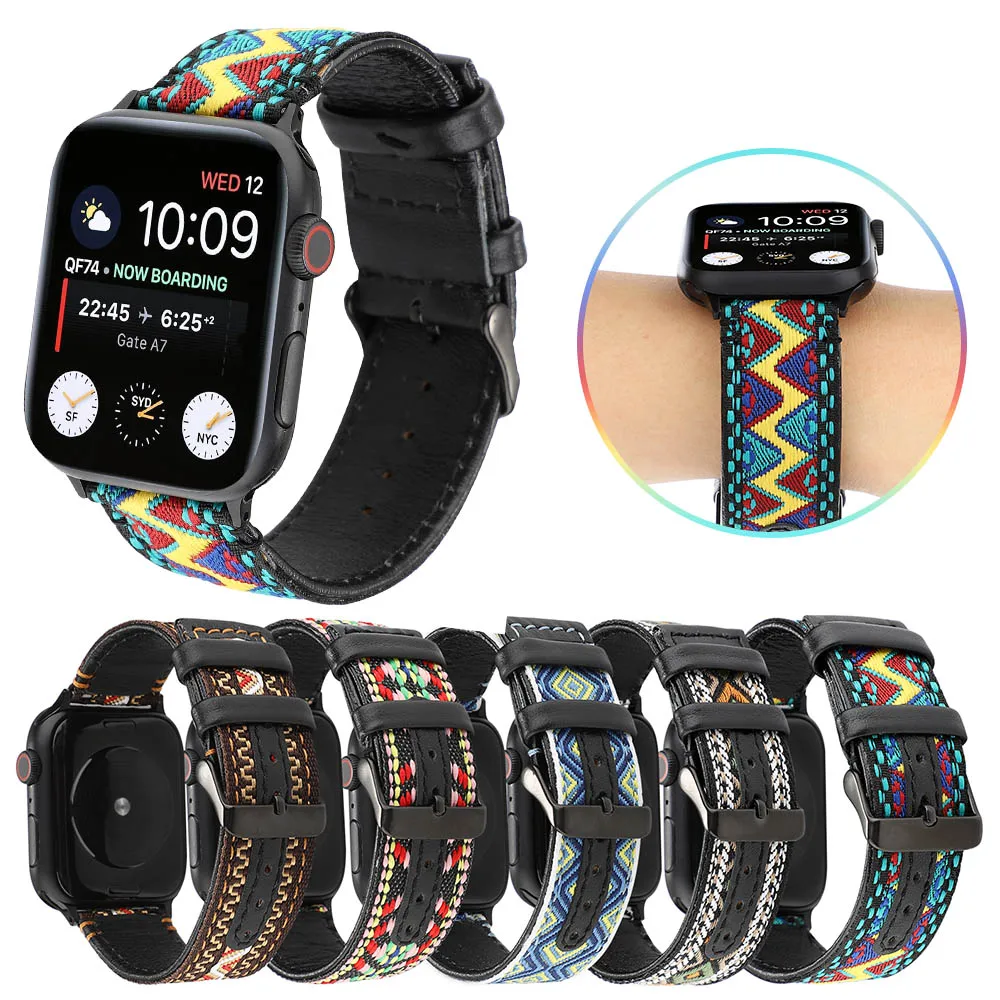 

New Arrival Fashion Style Watchband Leather Strap for Apple Watch Series 5 4 3 2 1 Band Wrist Belt 40mm 44mm 38mm 42mm Bracelet