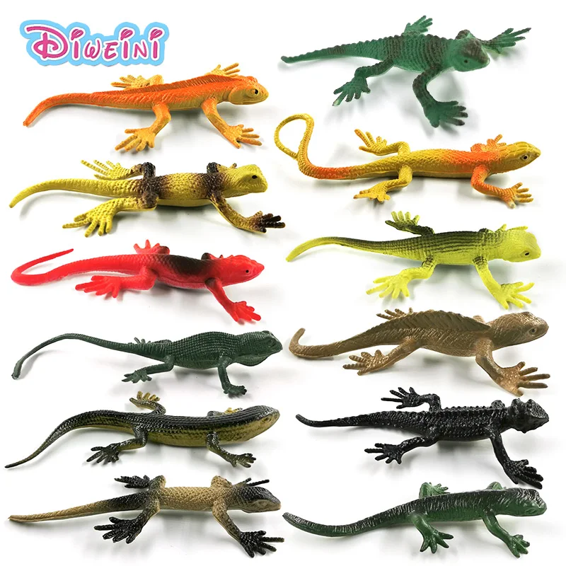 

12pcs New Simulation Small Lizard Tree Reptile animal model Lifelike action figure home decor Gift For Kids toys for children